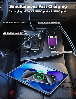 120W Super Fast Charging with 4-in-1 USB Type-C & Lightning Cables for All Smartphones